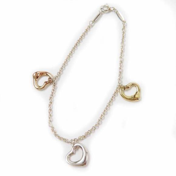 TIFFANY Authentic Gold Heart Charm Bracelet